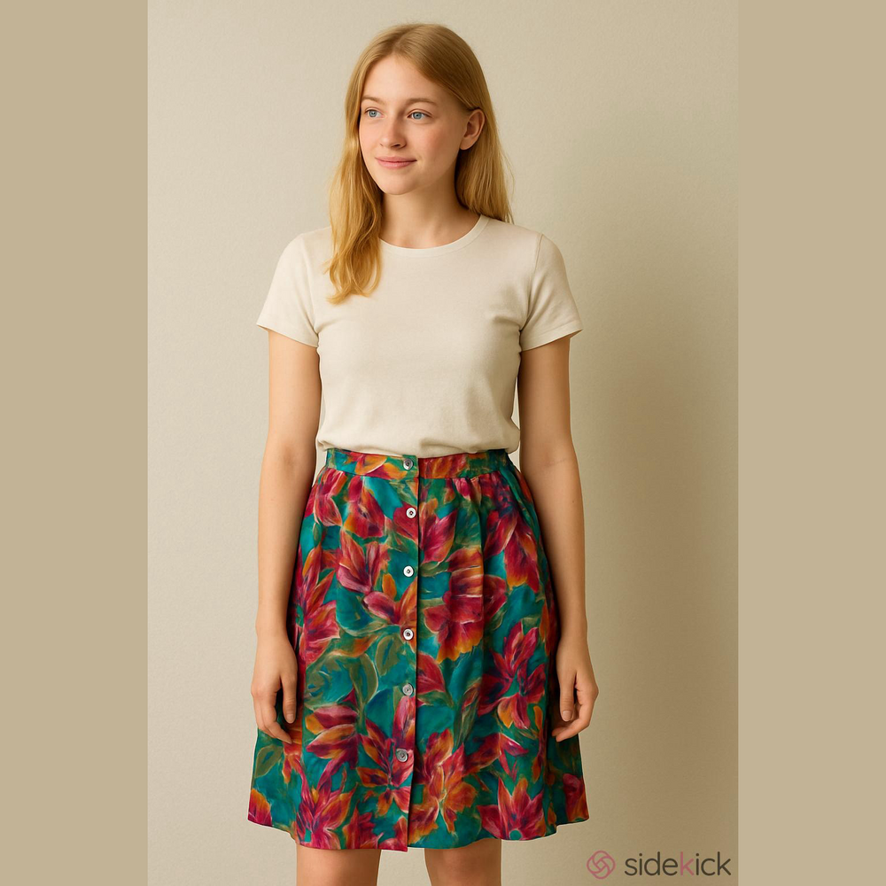 Lee David Collection button down multi colored skirt Woman’s size Medium